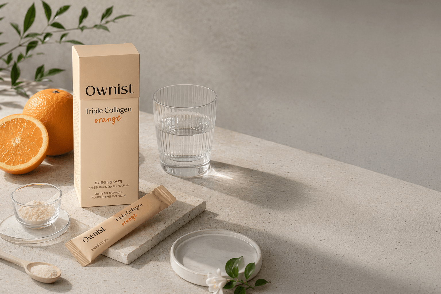 Ownist products arranged in a clean ingredient-focused setting